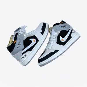 Air Jordan I Mid 'White and Phantom' inside out
