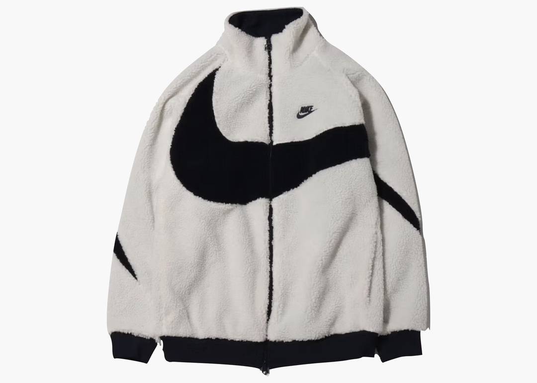 Nike Big Swoosh Reversible Boa Jacket White Black
