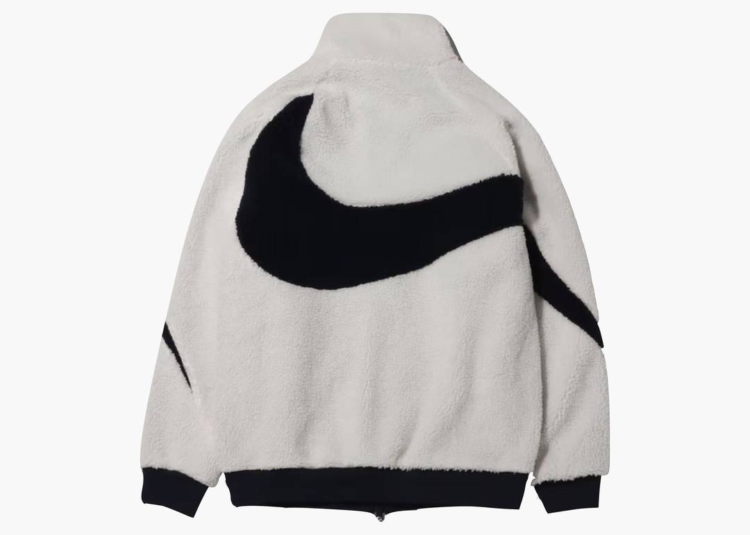 Nike Big Swoosh Reversible Boa Jacket White Black - Image 3